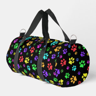 Colourful Paw Prints Design Duffel Bag