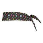 Colourful Paw Prints Design Tie-Back Headband