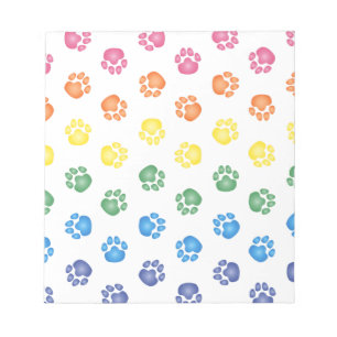 Colourful Paw prints Notepad