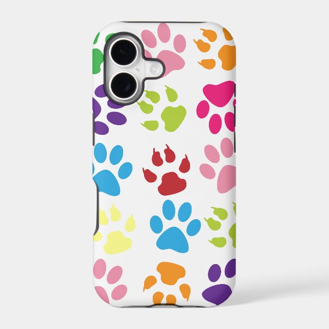 Colourful Paw Prints Pattern (Back)