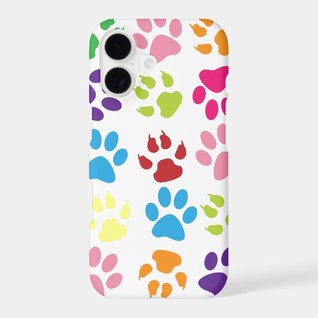 Colourful Paw Prints Pattern (Back)