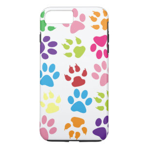 Colourful Paw Prints Pattern iPhone 8 Plus/7 Plus Case