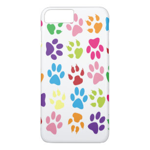 Colourful Paw Prints Pattern iPhone 8 Plus/7 Plus Case