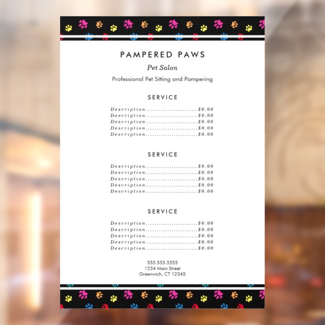 Colourful Paw Prints Professional Pet Salon Servic (Sheet 2)