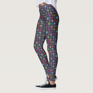 Colourful PawPrints All-Over Print Leggings