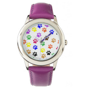Colourful Pawprints Watch