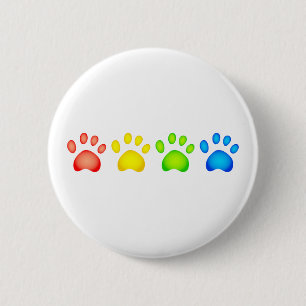 Colourful Paws 6 Cm Round Badge