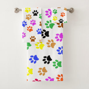Colourful Paws Bath Towel Set