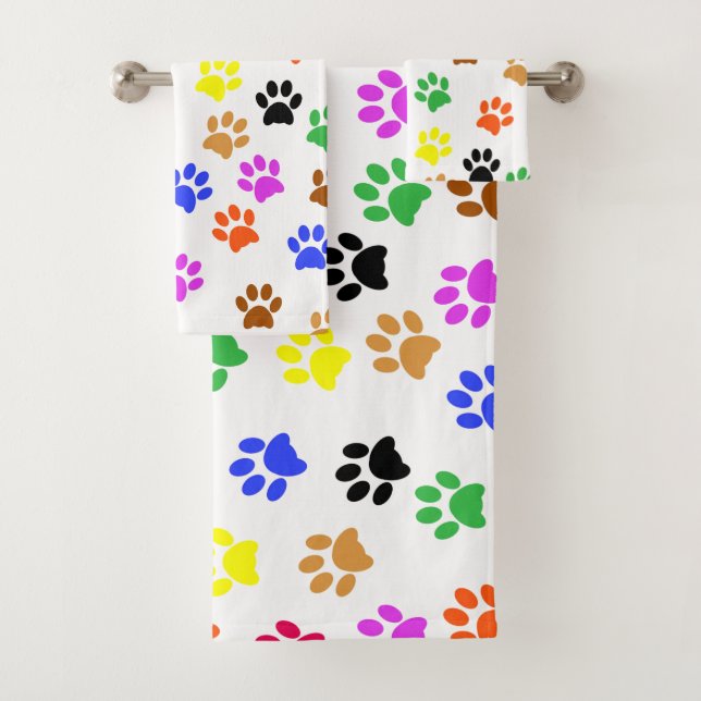 Colourful Paws Bath Towel Set (Insitu)