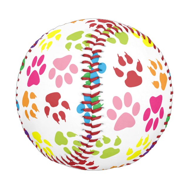 Colourful Paws, Dog Paws, Cat Paws Baseball (Angled)