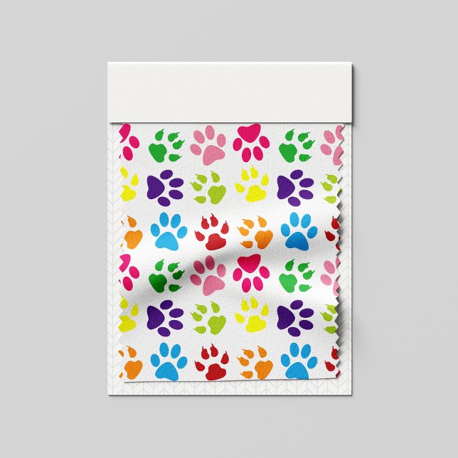 Colourful Paws, Dog Paws, Cat Paws Fabric (Creator Uploaded)