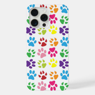 Colourful Paws, Dog Paws, Cat Paws iPhone 15 Pro Max Case
