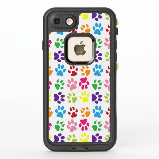 Colourful Paws, Dog Paws, Cat Paws LifeProof iPhone Case (Back)