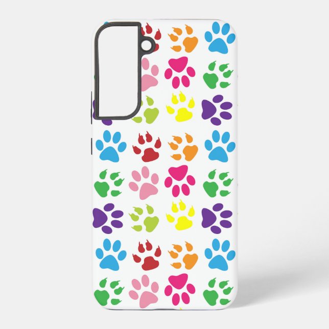 Colourful Paws, Dog Paws, Cat Paws Samsung Galaxy S22+ Case (Back)