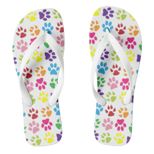 Colourful Paws, Dog Paws, Cat Paws Thongs