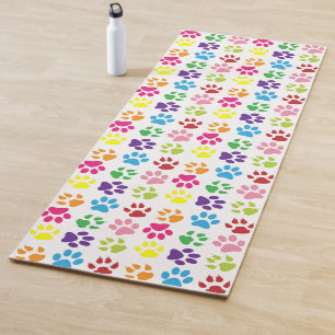 Colourful Paws, Dog Paws, Cat Paws Yoga Mat