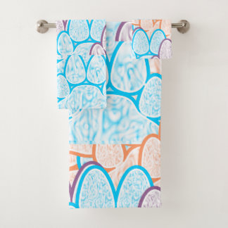 Colourful Paws Illusion Bath Towel Set