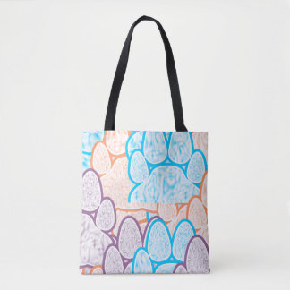 Colourful Paws Illusion Tote Bag