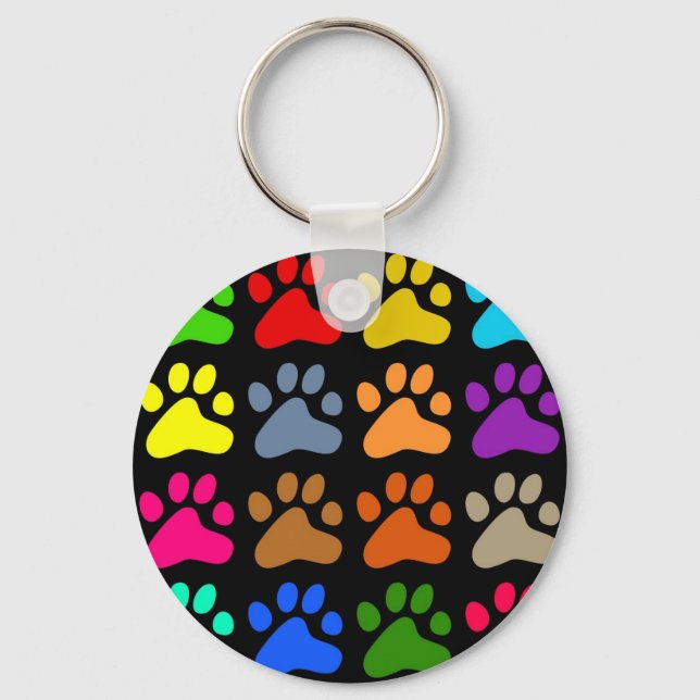 Colourful Paws Key Ring (Front)