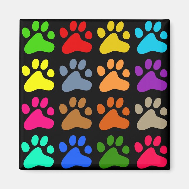 Colourful Paws Magnet (Front)