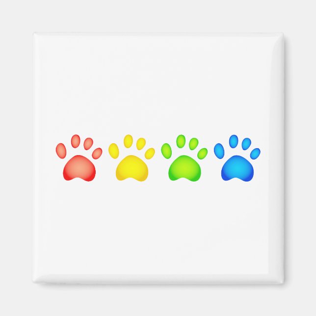 Colourful Paws Magnet (Front)