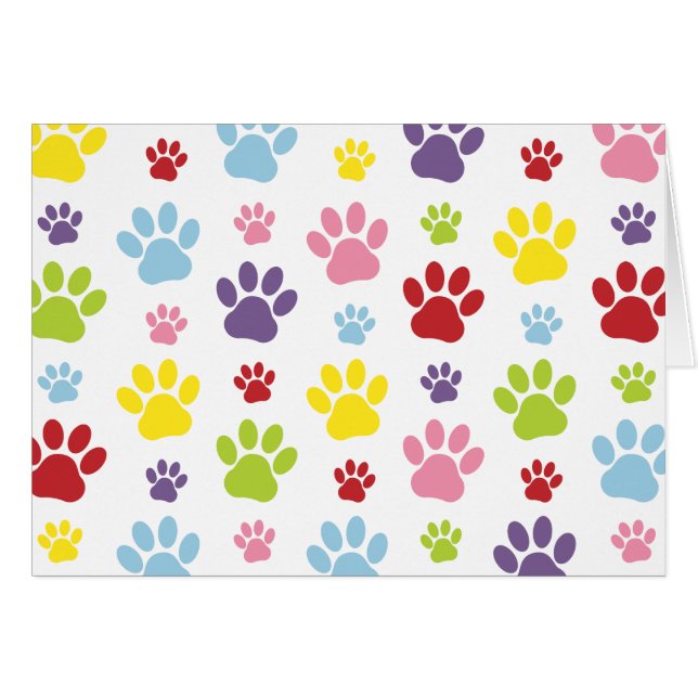 Colourful Paws, Paw Pattern, Dog Paws, Paw Prints (Front Horizontal)