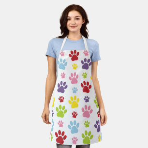 Colourful Paws, Paw Pattern, Dog Paws, Paw Prints Apron