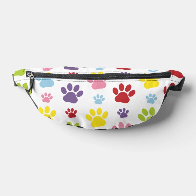 Colourful Paws, Paw Pattern, Dog Paws, Paw Prints Bum Bags (Lay Down)