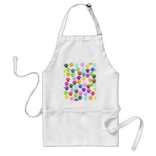 Colourful Paws, Paw Pattern, Dog Paws, Paw Prints Standard Apron