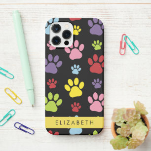 Colourful Paws, Paw Pattern, Dog Paws, Your Name iPhone 12 Pro Case