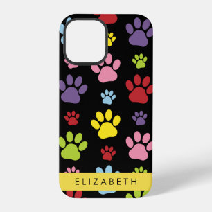 Colourful Paws, Paw Pattern, Dog Paws, Your Name iPhone 12 Pro Case