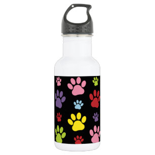 Colourful Paws, Paw Pattern, Paw Prints, Dog Paws 532 Ml Water Bottle