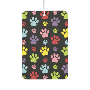 Colourful Paws, Paw Pattern, Paw Prints, Dog Paws Car Air Freshener