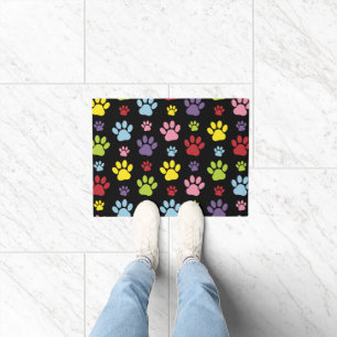 Colourful Paws, Paw Pattern, Paw Prints, Dog Paws Doormat