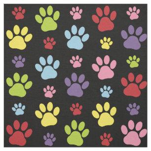 Colourful Paws, Paw Pattern, Paw Prints, Dog Paws Fabric