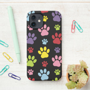 Colourful Paws, Paw Pattern, Paw Prints, Dog Paws iPhone 12 Case