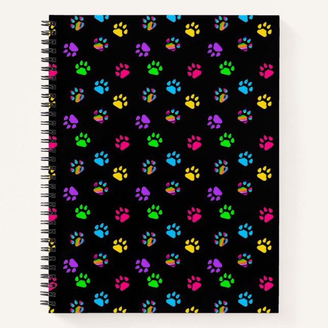 Colourful Paws Print Notebook (Front)