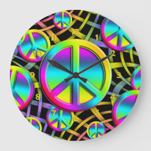 Colourful Peace - clock face  numbers