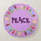 Colourful PEACE Design Round Throw Pillow