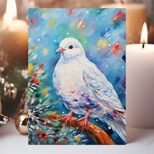 Colourful Peace Dove Christmas Holiday Card