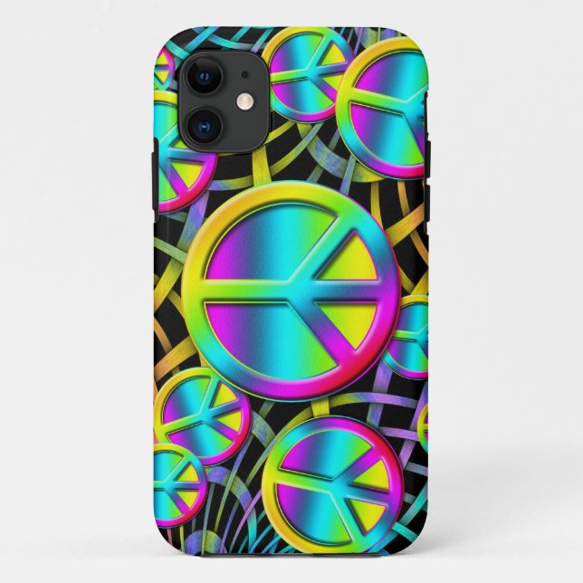 Colourful PEACE - Flower Power Design Case-Mate iPhone Case (Back)