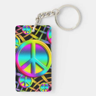 Colourful PEACE Key Ring