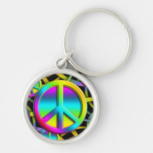 colourful PEACE Key Ring