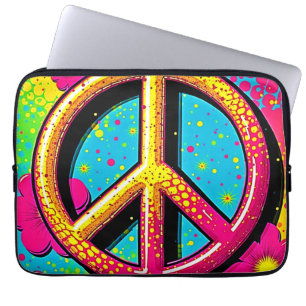 Colourful Peace & Love Vibe Laptop Sleeve