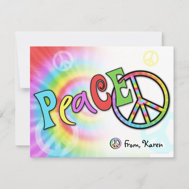 Colourful PEACE Note Card (Front)