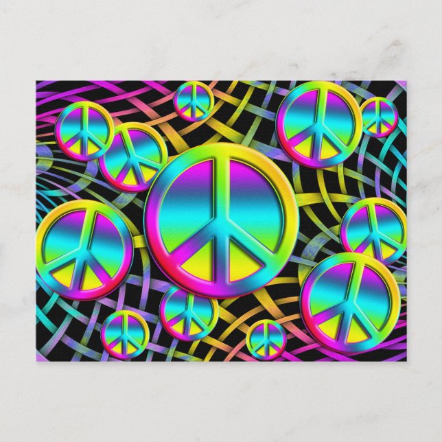colourful PEACE Postcard (Front)