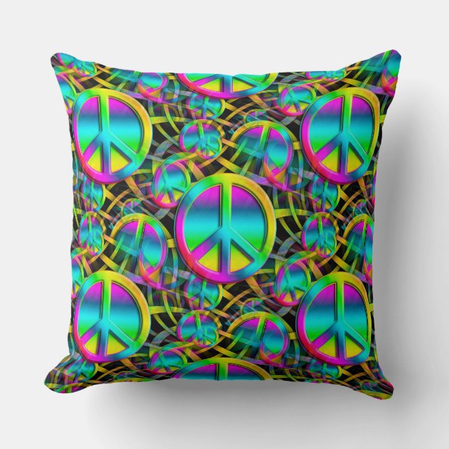 Colourful PEACE seamless pattern + your ideas Cushion (Front)