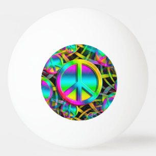 Colourful PEACE seamless pattern + your ideas Ping Pong Ball