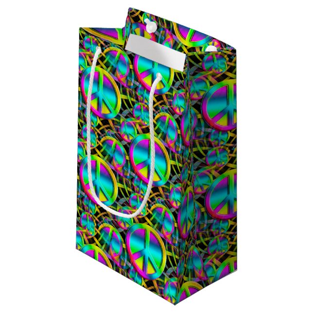Colourful PEACE seamless pattern + your ideas Small Gift Bag (Front Angled)