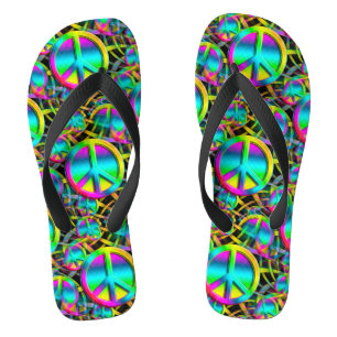 Colourful PEACE seamless pattern + your ideas Thongs
